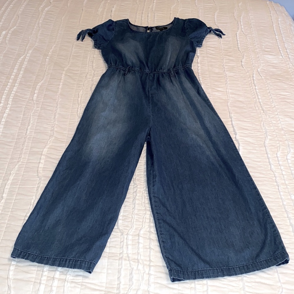 GIRLS JEAN ROMPER SIZE M